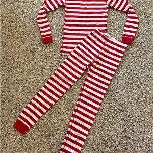 Hanna Andersson Red and White Striped Kids Organic Cotton Pajama set